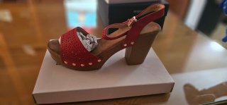 Sandalias tacón rojas talla 39