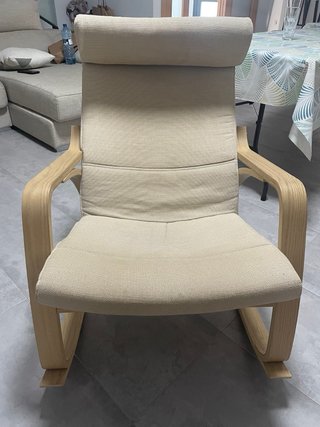 Mecedora Ikea Poäng Beige Madera