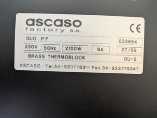 Cafetera Espresso Innova/Ascaso Steel DUO-2