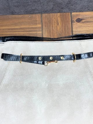 Bolso bandolera beige efecto ante