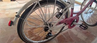Bicicletta da donna Lazzaretti rosa.