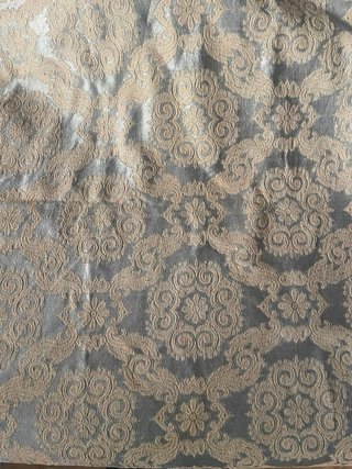 Colcha antigua beige y azul
