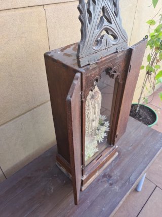 Hornacina Antigua Madera Virgen Fátima