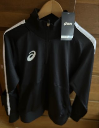Sudadera Asics Negra Cremallera Media