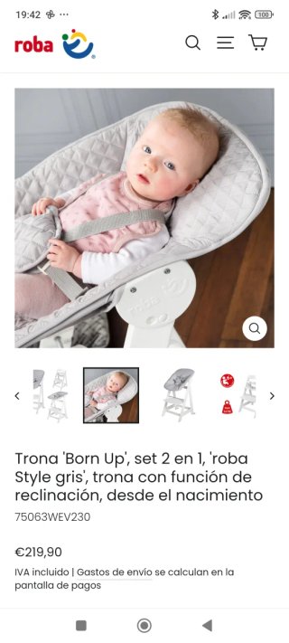 Trona evolutiva Roba Born Up gris