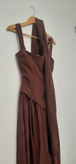 Vestido Gisela largo marrón