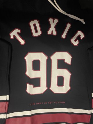 Bershka Sudadera Toxic 96 Azul Capucha - Talla XS