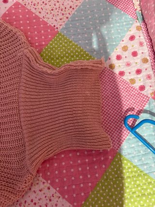 Jersei de punto cuello alto mujer rosa