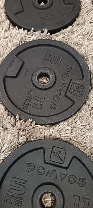 Lote 6 Discos de Hierro Domyos - 5 kg (28 mm)