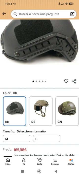 Casco balístico táctico negro