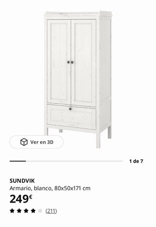 Armario infantil madera Sundvik Ikea