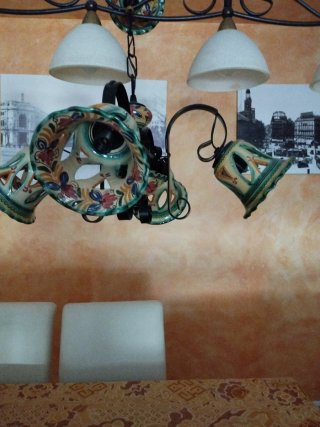 Lámpara vintage cerámica y metal