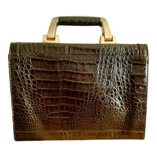 Bolso Cuero Verde 70s precioso