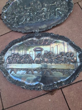 Bandejas decorativas plateadas