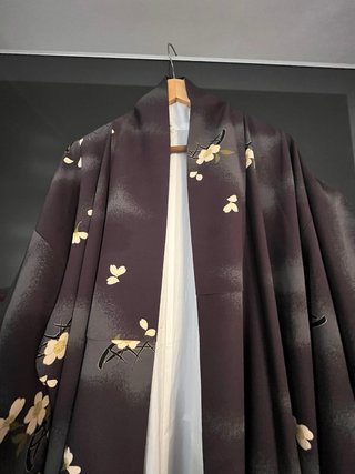 Kimono Japonés Original Morado y Blanco
