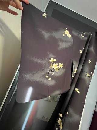 Kimono Japonés Original Morado y Blanco
