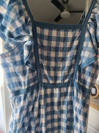 Vestido cuadros Vichy azul y blanco