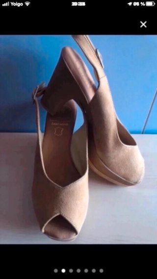Sandalias de piel beige/marrón REBAJAS