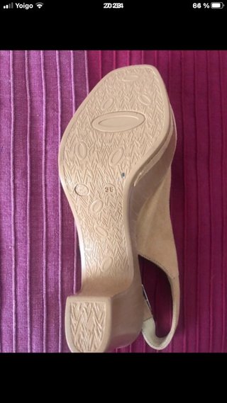Sandalias de piel beige/marrón REBAJAS