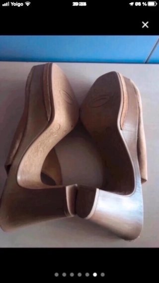 Sandalias de piel beige/marrón REBAJAS