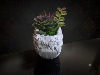 Vaso Conchiglia con Piante Artificiali