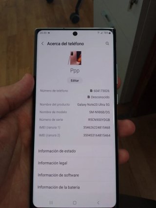 Samsung Note 20 Ultra 256GB 5G -leer bien!