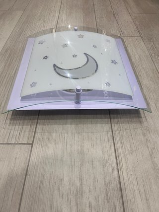 Lámpara Techo Luna y Estrellas Morada