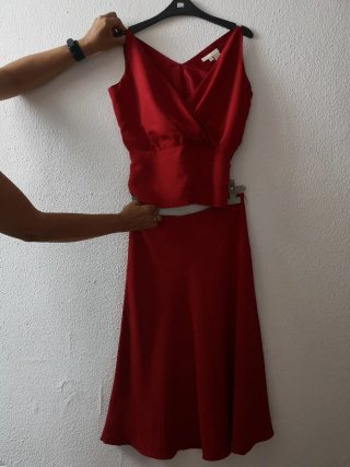 Conjunto Top y Falda Zara Rojo