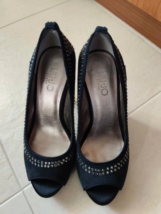 Zapatos Liu Jo Tacón Alto Brillantes Azul