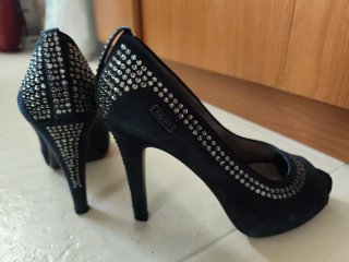Zapatos Liu Jo Tacón Alto Brillantes Azul
