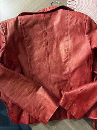 Chaqueta  Vintage Piel Roja Talla L