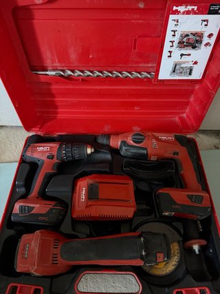 Kit Hilti Batería Taladro, atornilladora y radial.