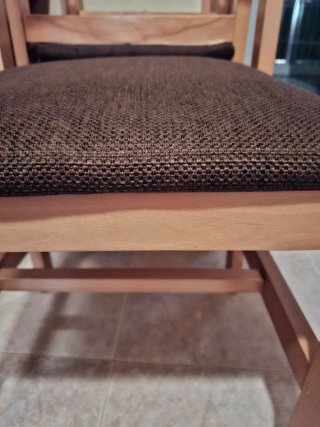4 Sillas de Madera con Asiento Marrón