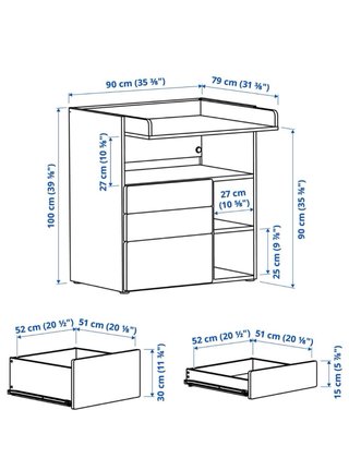 Cambiador cómoda Ikea SMÅSTAD