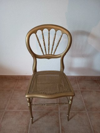 Silla Madera Dorada Decorativa