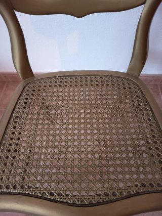 Silla Madera Dorada Decorativa