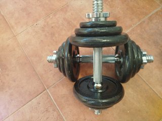 Mancuernas ajustables con discos .