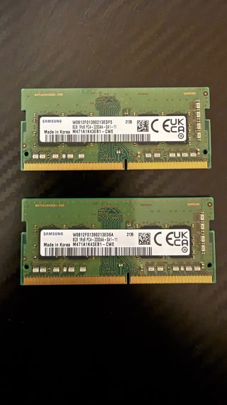 2x Samsung 8GB DDR4 RAM Portátil