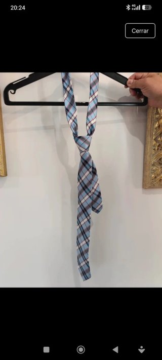 Corbata de cuadros azul y multicolor
