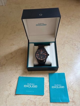 Reloj Duran Exquse Negro Naranja Nuevo