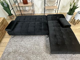 Sofá-cama chaise-longue negro
