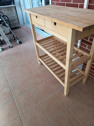 Mesa alta de cocina madera