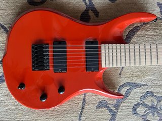 Guitarra 7 cuerdas Gears4music Roja/Naranja