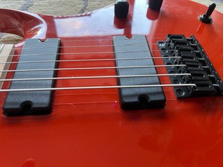 Guitarra 7 cuerdas Gears4music Roja/Naranja