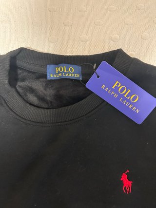 Sudadera Negra Ralph Lauren Logo Rojo