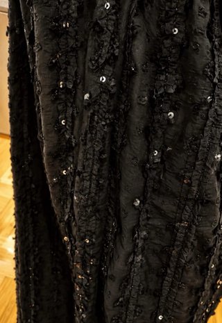 Vestido Zara negro boho crochet y lentejuelas