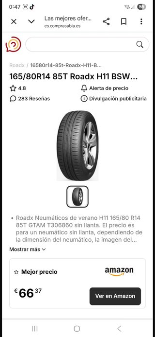 Neumáticos ocasión 165 80 14