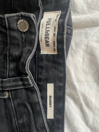 Pull&Bear Jean Baggy Negro Talla 42