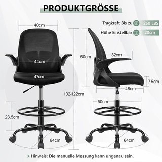 Silla de oficina ergonómica con reposabrazos