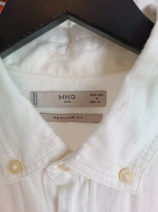 Camisa Lino MNG Talla M Blanca
